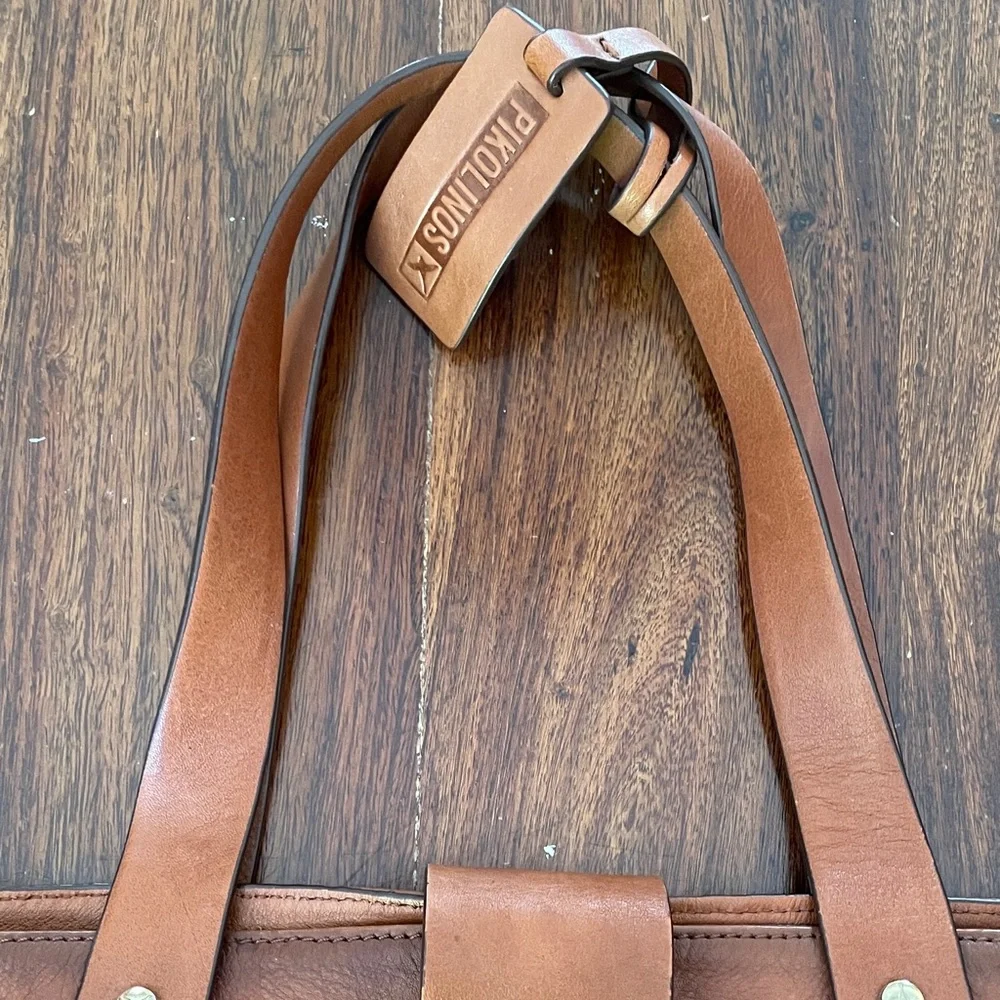 PIKOLINOS Cognac Leather & Suede Tote